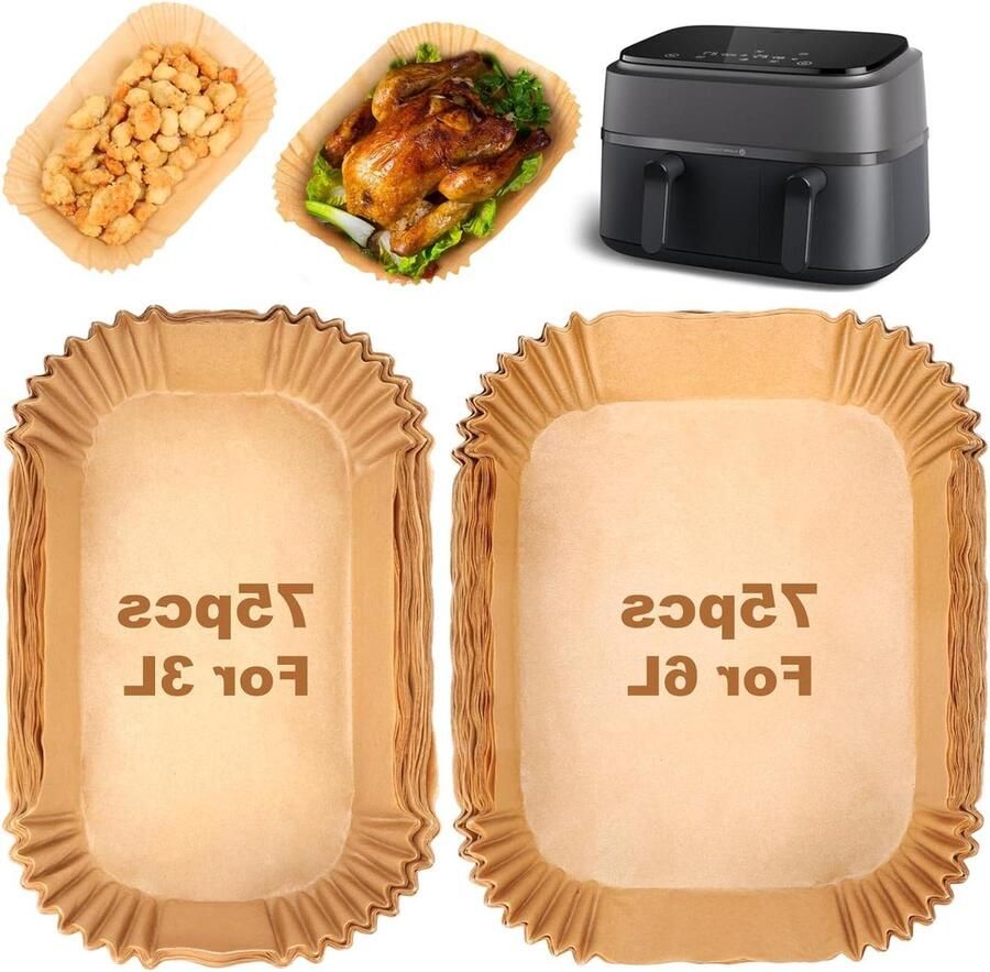 Allecto Premium Heteluchtfriteuse accessoires voor Airfryer 3000-serie Bakpapier voor 3L en 6L Twee kamers accessoires