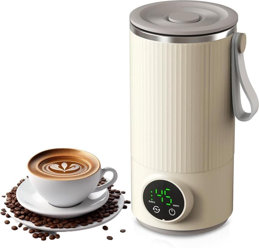 Allecto Reisketel USB Elektrische Ketel Draagbaar 400 ml RVS Waterkoker Inclusief Oplaadbare Batterij Geschikt voor Kamperen Zilver