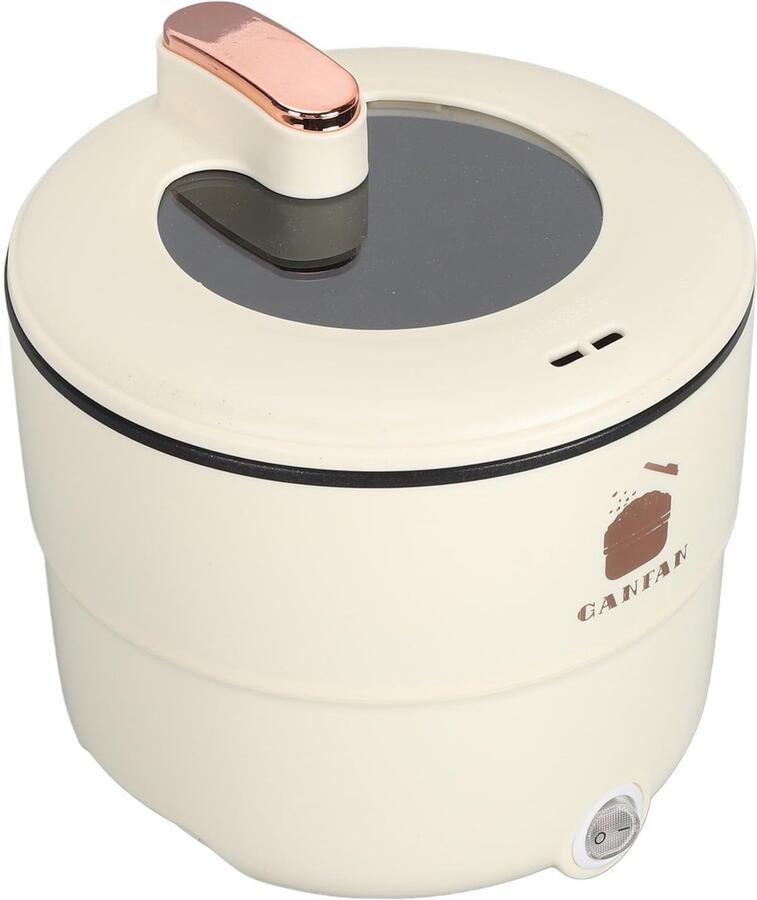 Allecto Rijstkoker Elektrische Mini-Rijstkoker 1 8 Liter Wit Voor Rijst en Soep Ideaal voor Kleine Huishoudens Compact Design