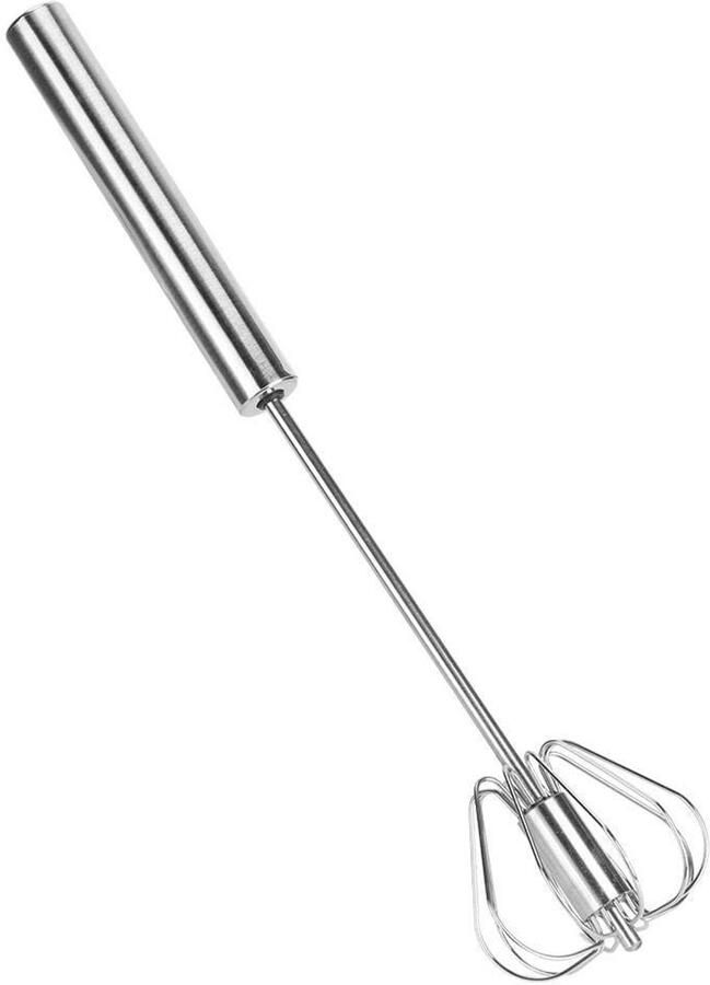 Allecto Roestvrijstalen eiklopermixer Handmixer Vaatwasserbestendig Zilver Melkopschuimer Perfect voor koken Geschikt voor eieren en