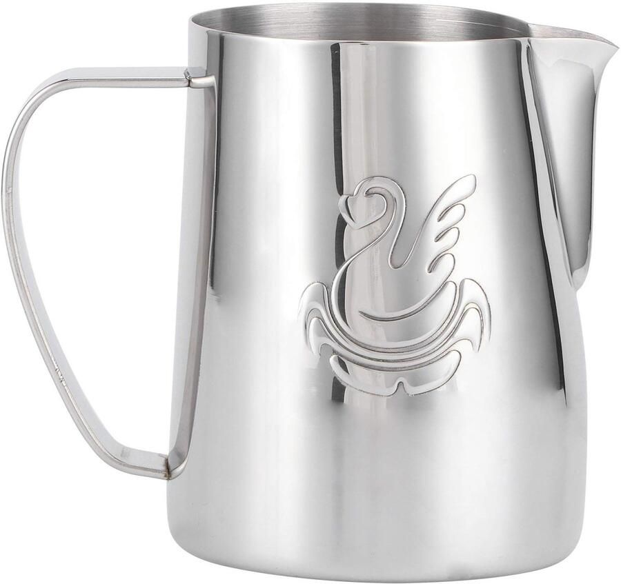 Allecto Roestvrijstalen Melkopschuimer Latte-koffiekop Professioneel ontwerp Zilver Espresso kan Ideaal voor cappuccino Geschikt voor