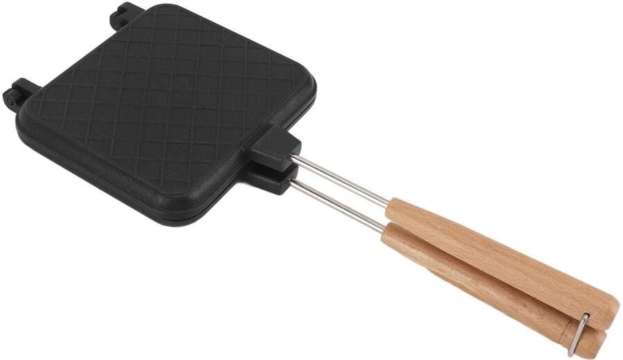 Allecto Sandwich Maker Broodrooster Gasfornuis Inductie Kookplaat 6.1x14.6 Ontbijt Koken Zwart