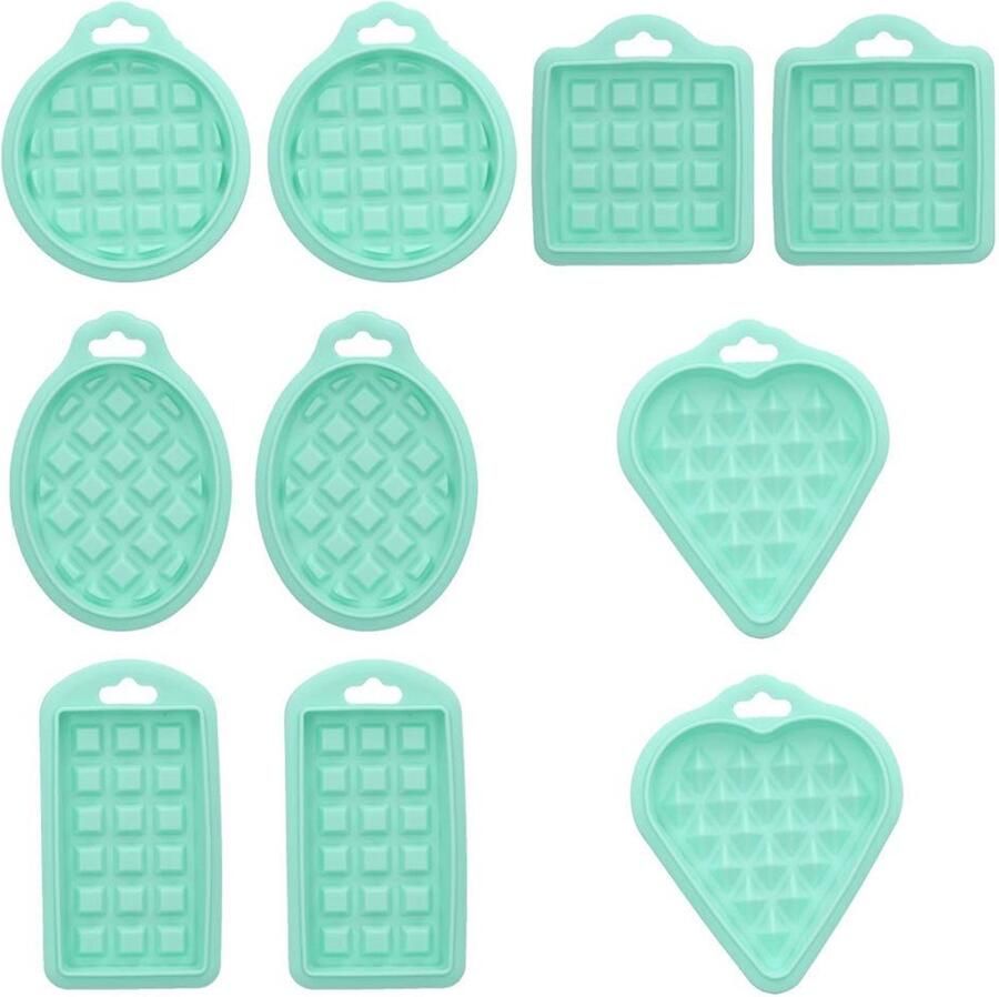 Allecto siliconen wafel mallen hartvormige mini wafel maker 10 stuks hittebestendig perfect voor bakken ideaal voor gezin en café