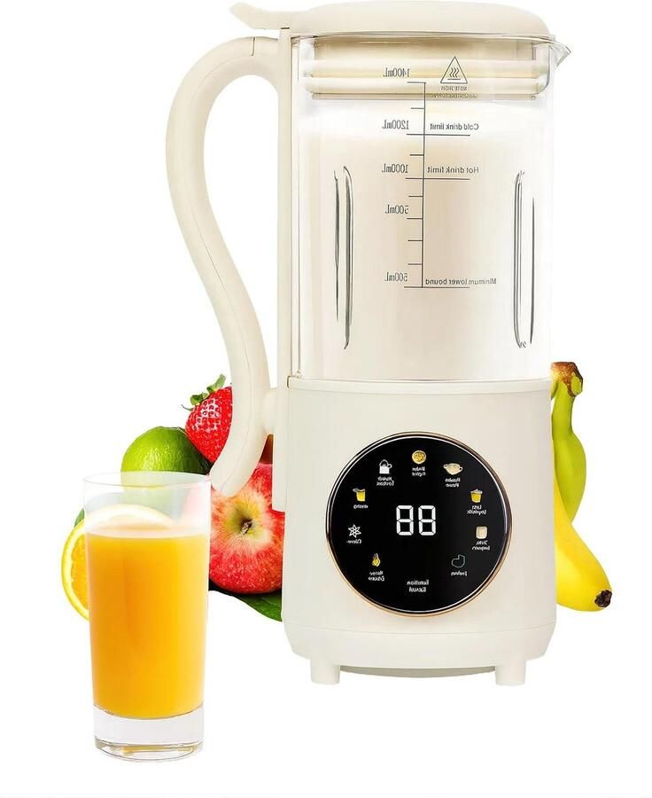 Allecto Sojamelk machine Multifunctioneel Geluidsarm 1400 ml Automatische reiniging Tactiele bediening BPA-vrij Geschikt voor Sojamelk Crèmekleurig met touchscreen AliExpress 6