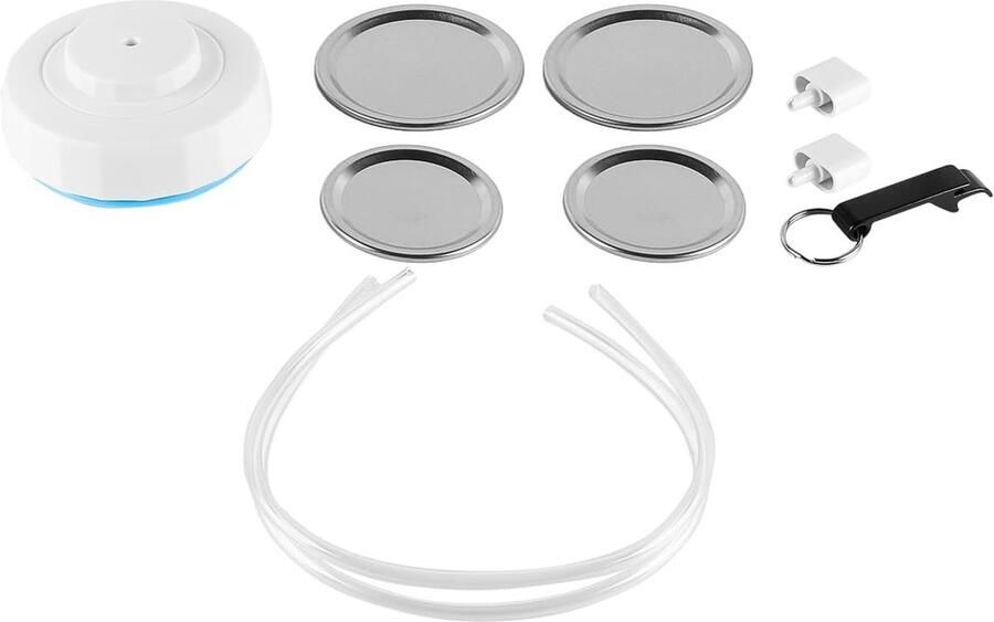 Allecto Vacuüm Sealer Kit Mason Jar Sealer Inclusief Slang voor Brede en Normale Opening Handig en Efficiënt Bewaren van Voedsel Geschi