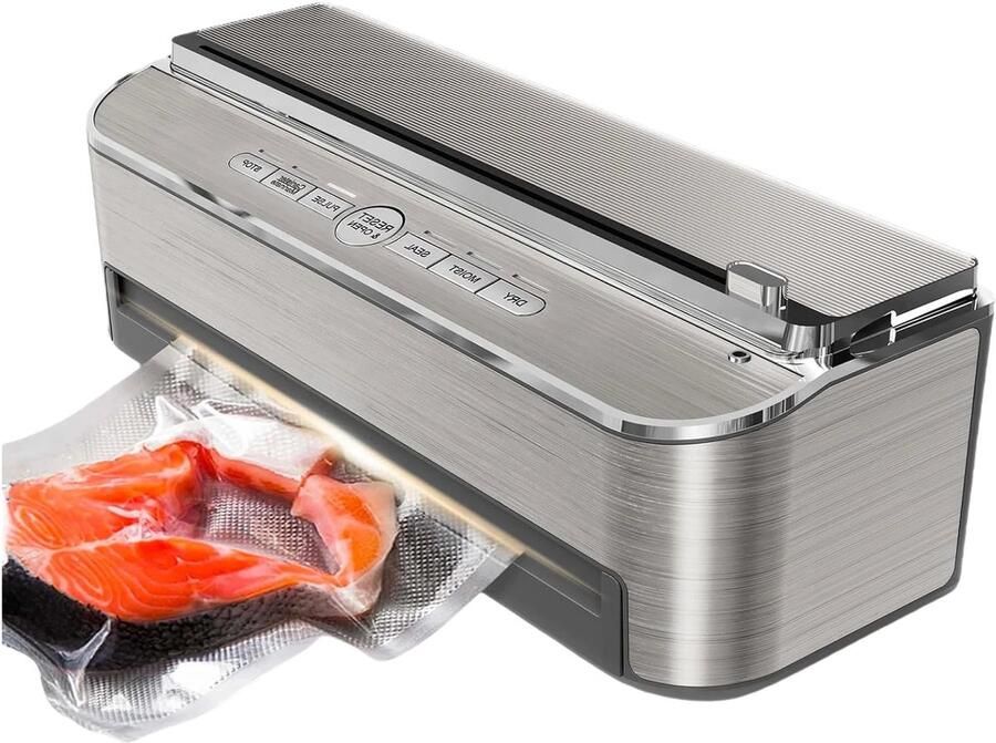 Allecto Vacuüm sealer machine Voedselbewaring Zwart Inclusief rollen Keukenapparaat Geschikt voor droge en natte voedingsmiddelen Opbergvak Sealer sous-vide 85kPa 120W met geïntegreerde snijder 2 rollen BPA-vrij Bol.com