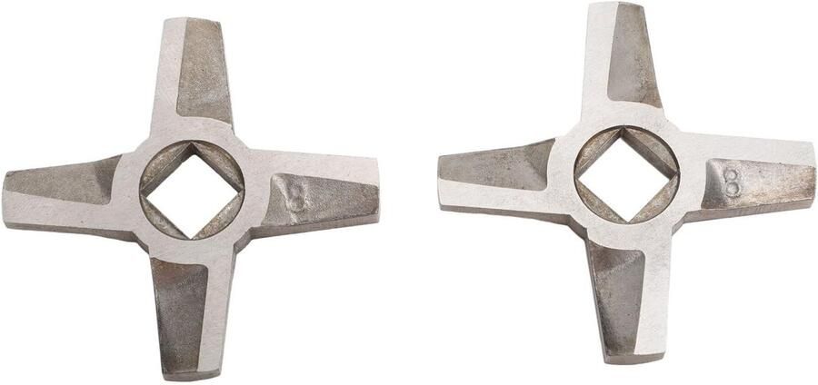 Allecto Vervangmesjes RVS Efficiënt snijden 8 stuks Accessoires voor vleesmolen Geschikt voor verschillende merken Set van 2