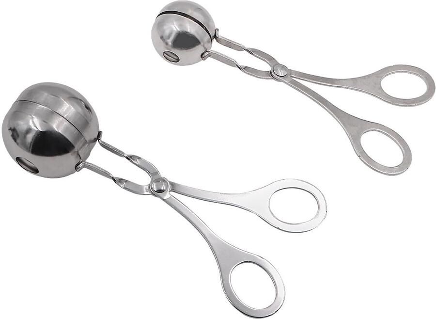 Allecto Vleesballers Anti-aanbak gehaktbal maker Roestvrij staal 3 5 cm en 4 5 cm Keukenaccessoire Geschikt voor elke keuken