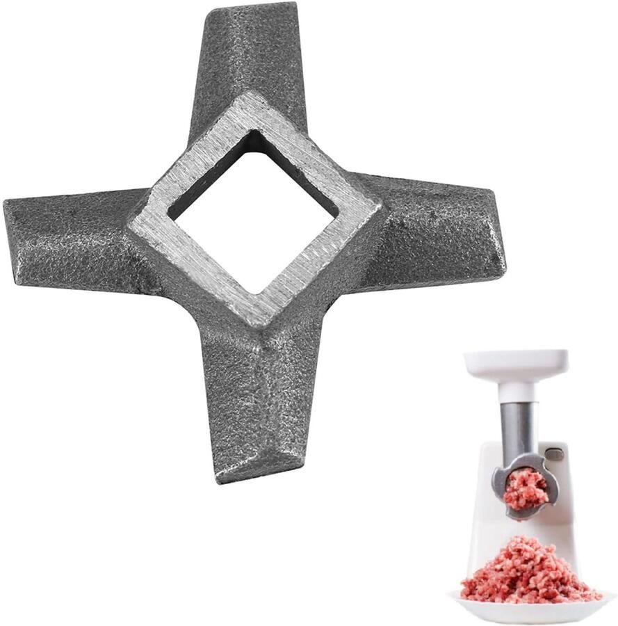 Allecto Vleesmolenmes RVS Voedselverwerking Zilver Keuken Vleesmolen Elektrisch of handmatig Grijs Mesopzetstuk