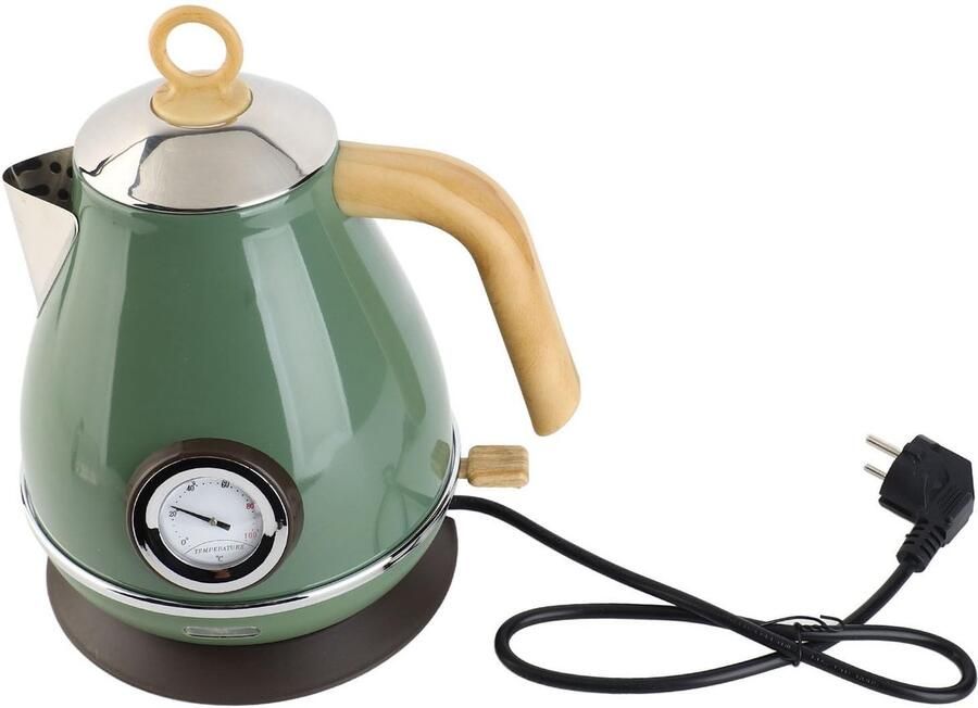 Allecto Waterkoker Retro Theepot Droogkookbeveiliging Groen 1 7 Liter 360 Graden Roterende Basis Geschikt voor Thuis en Kantoor