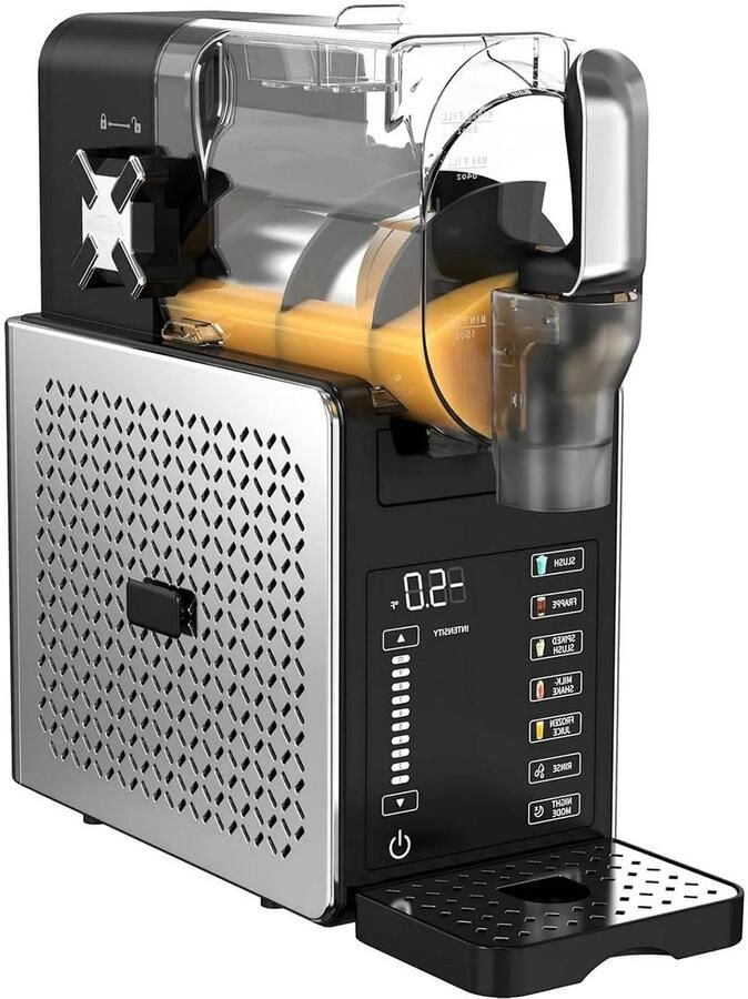 Allecto Zelfreinigende Slushie machine Milkshakes en cocktails 1 9 liter Stille ijsmachine Geschikt voor thuisgebruik Zwart met RVS accenten 5 programma's Perfecte slush-dranken Handig in gebruik Energiezuinig