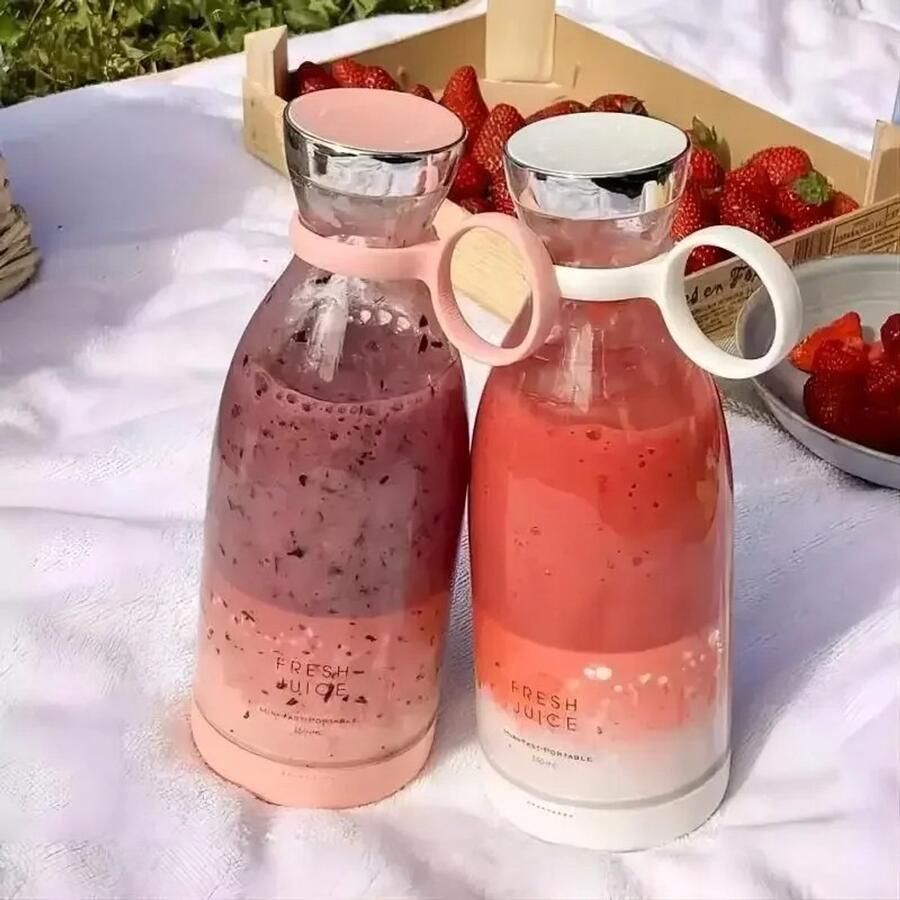 Allero Blender To Go Smoothie Maker 350 ML Mini Blender Fruit Blender Multifunctioneel Wit 6 Bladen
