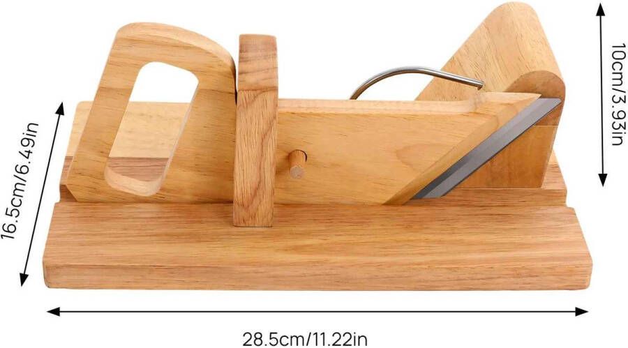 Allessnijder van Natuurlijk Eiken met Roestvrijstalen Mes Cutter Machine Keuken Klein Worstsnijder voor Vlees en Voedsel