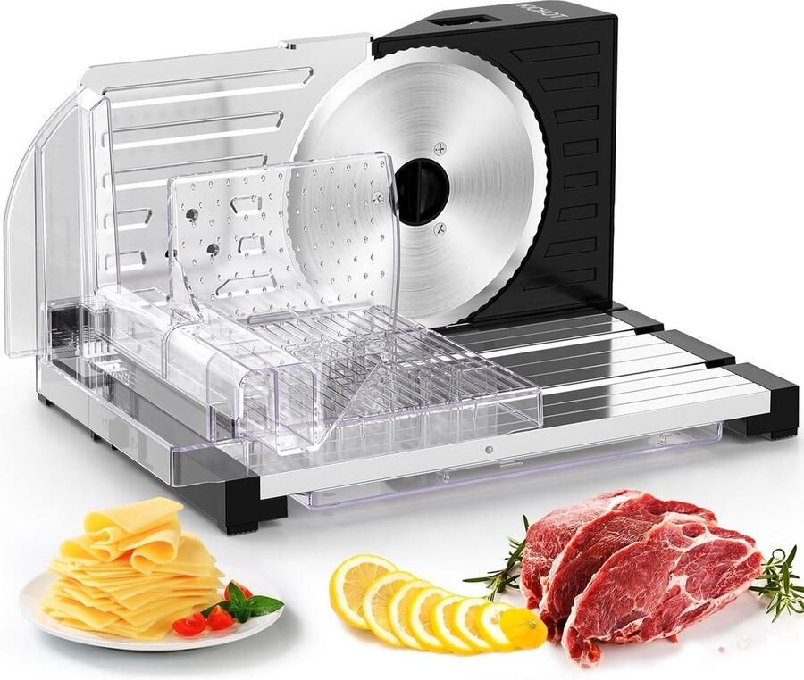 Allessnijder voor brood vleeswaren of kaas broodsnijmachine instelbaar van 0-18 mm ruimtebesparend inklapbaar BPA-vrij met veiligheidsschakelaar 160 watt