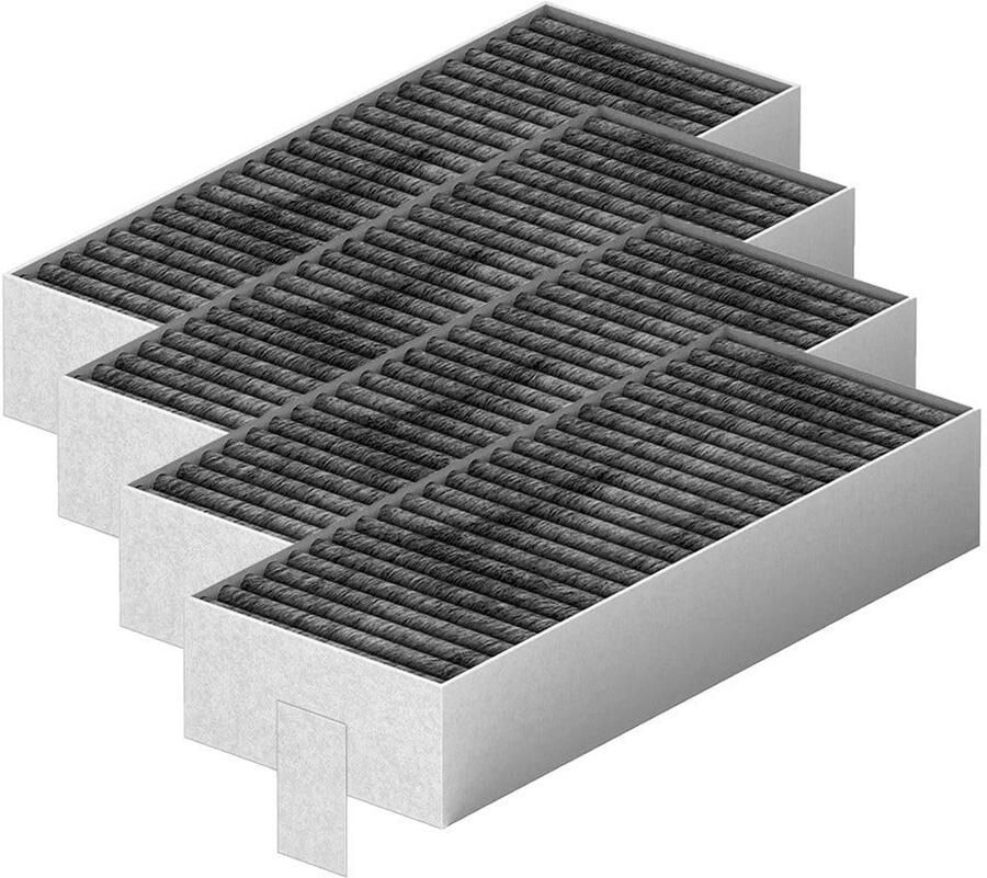AllSpares CleanAir Recirculatiefilter (4 stuks) voor afzuigkappen geschikt voor Bosch 17004811 HEZ9VRUD0 Siemens 17004796 HZ9VRCR0 Neff 17004806 Z821VR0 en Gaggenau CA282111 192x75x35mm