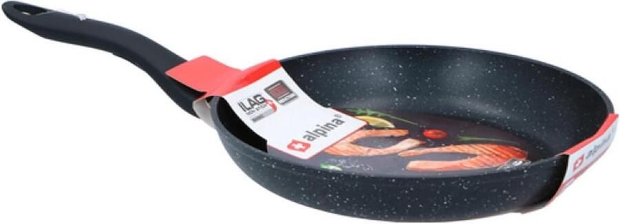 Alpina Braadpan Ø 28 cm anti-aanbaklaag alle warmtebronnen ook inductie aluminium zwart - Foto 2