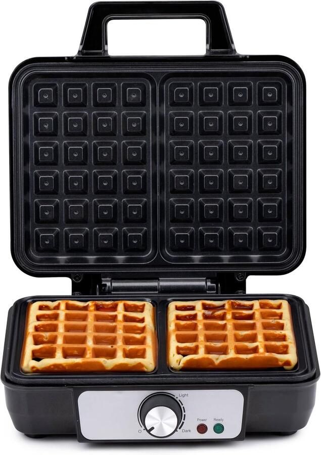 Alpina Wafelijzer Brusselse Wafels Anti-aanbaklaag 2 Wafels 1000 W Zwart