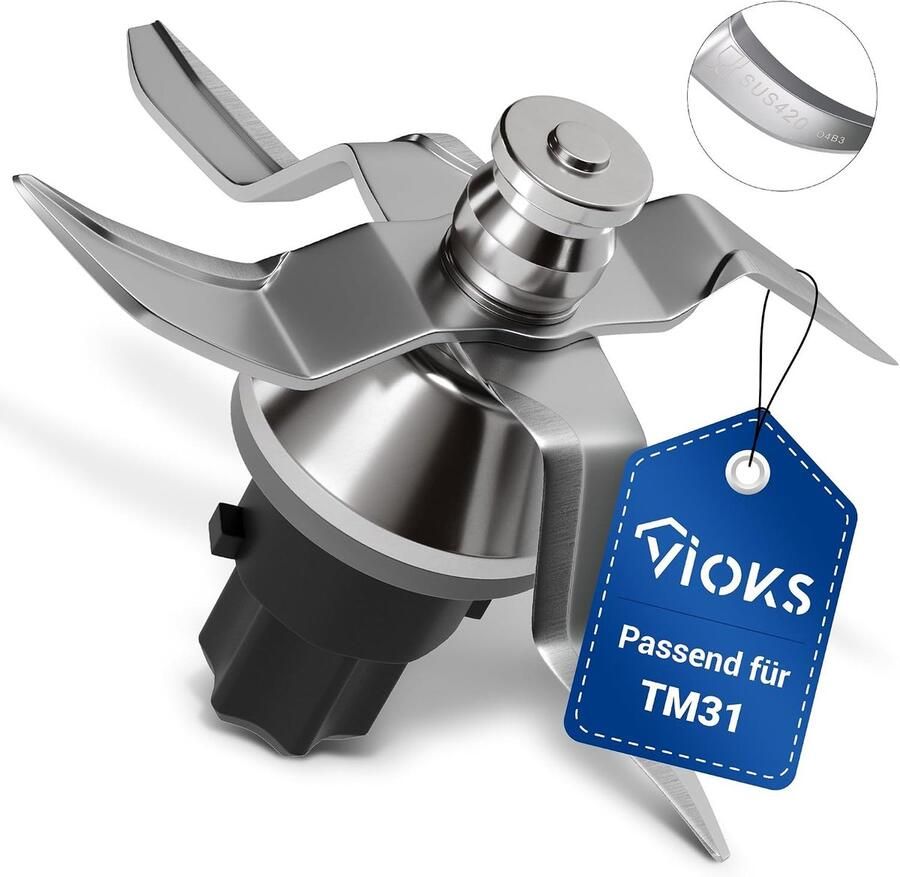 Alternatief Mes compatibel met Thеrmomix TM31 Reservemes mixmes van roestvrij staal SUS420 voor keukenmachine