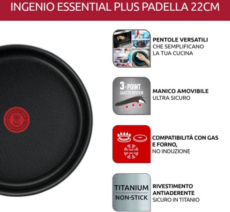 Aluminium Antiaanbakpan 22 cm met Afneembare Handgreep en Thermosignaal