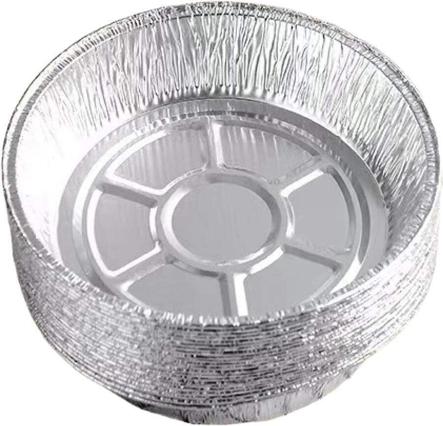 Aluminium Bakjes Wegwerpkommen Airfryer Koken en Braden Oliebestendig en Dik 50 stuks Zilver - Foto 1