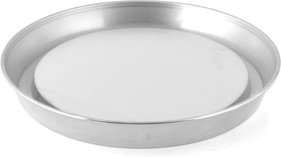 Aluminium Bakplaat Bakvorm Rond Zelf Bakken Vaatwasserbestendig 28 x 28 x 4 cm Aluminiumkleurig