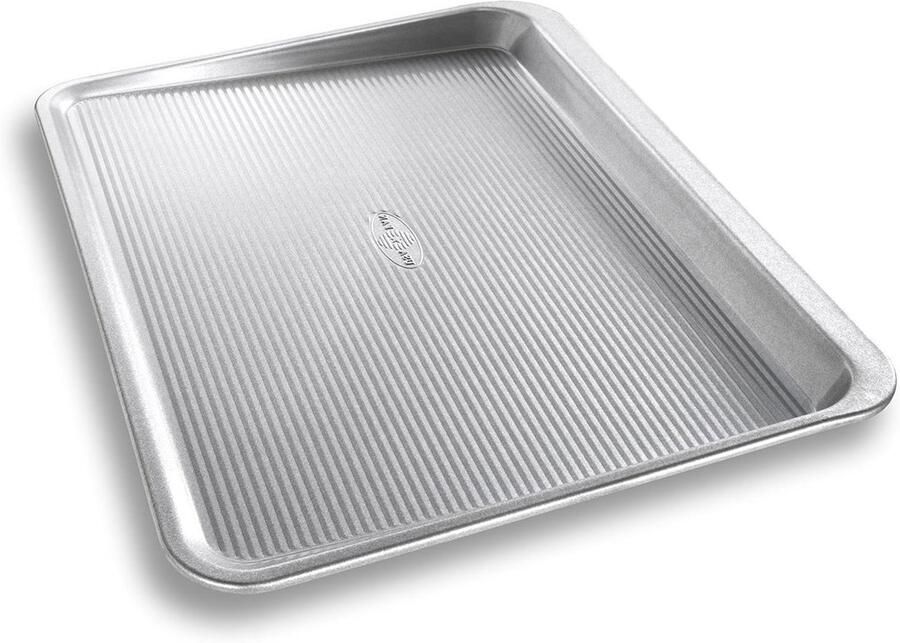 Aluminium Bakplaat Koekjesplaat Oven Gelijkmatig Bakken Geribbeld Oppervlak 45.7 x 35.6 cm Zilver