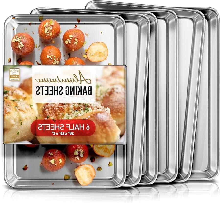 Aluminium Bakplaat Set Koekjesplaten Bakpannen Bakken Thuis Warpbestendig 457x33 cm Zilver