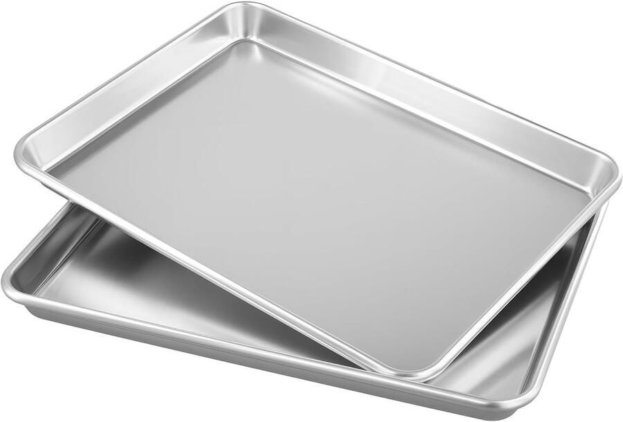 Aluminium bakplaat set van 2 stuks 33 x 24 3 x 2 5 cm Ideaal voor koken roosteren en bakken
