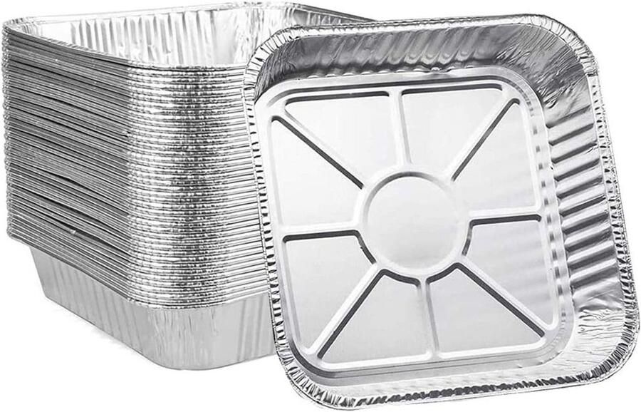 Aluminium Bakplaten Bakjes Vierkant Bakken Koken Vaatwasserbestendig 20x20x4 cm Zilver