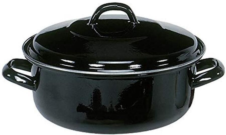 Braadpan Kookpan Deksel Langzaam Garen Inductie Geschikt 64 Liter Zwart