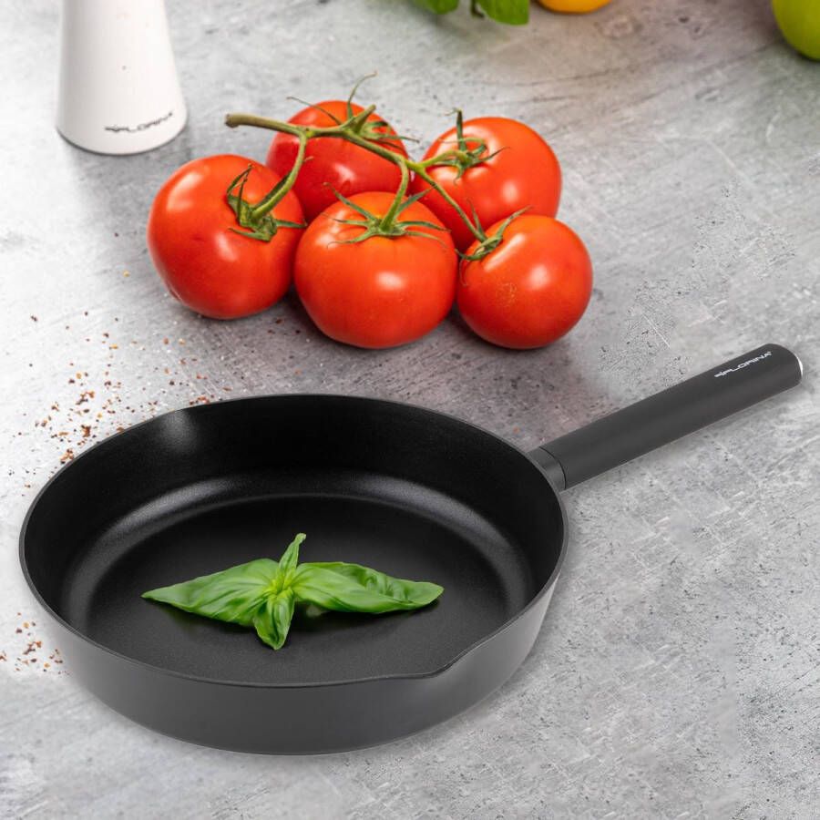 Aluminium Braadpan Antiaanbaklaag Geschikt voor Inductie 20 cm Zwart Aluminium