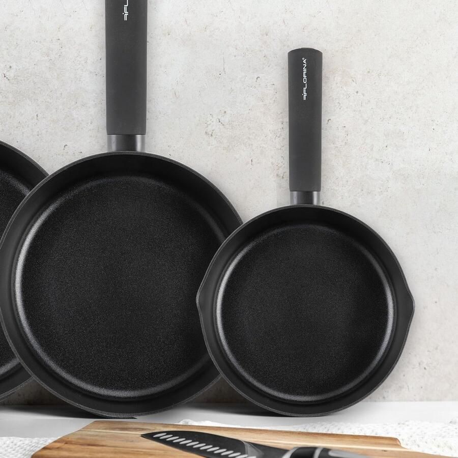 Aluminium Braadpan Antiaanbaklaag Geschikt voor Inductie 20 cm Zwart Aluminium