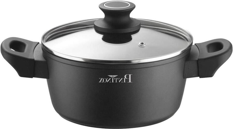 Aluminium Braadpan Gietijzeren Pan Stoofschotels Maken Xylan Anti-aanbaklaag 20 cm 26 liter Zilverkleurig