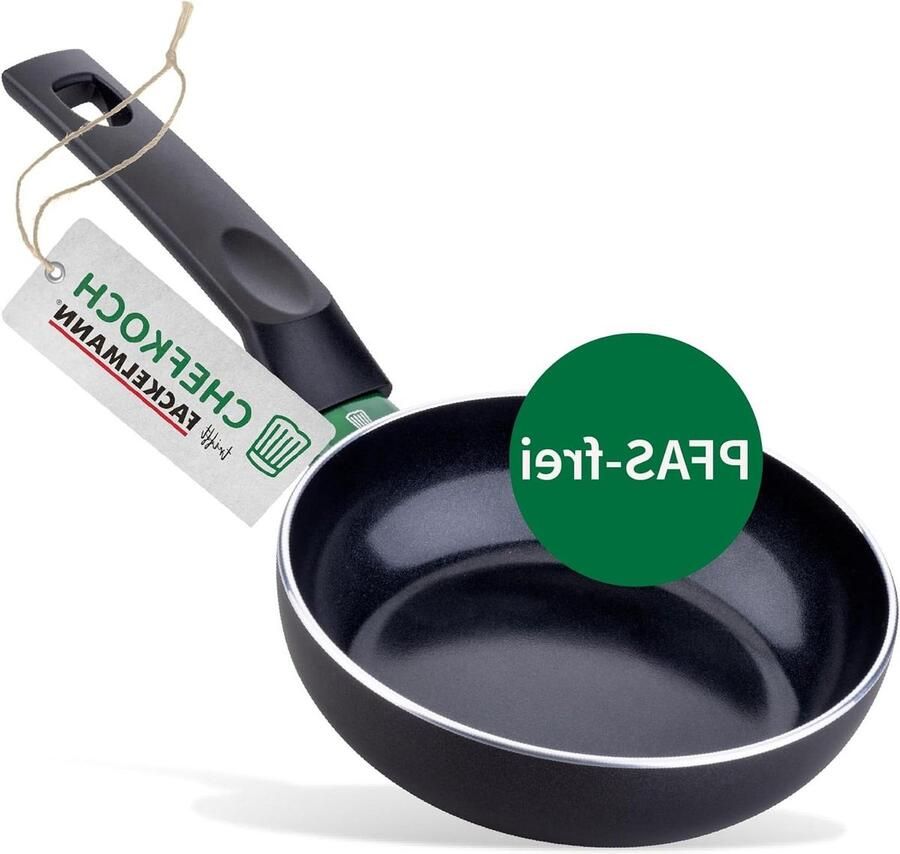 Aluminium Braadpan Koekenpan Koopman Koken voor Kleine Porties Keramische Antiaanbaklaag 16 cm Zwart