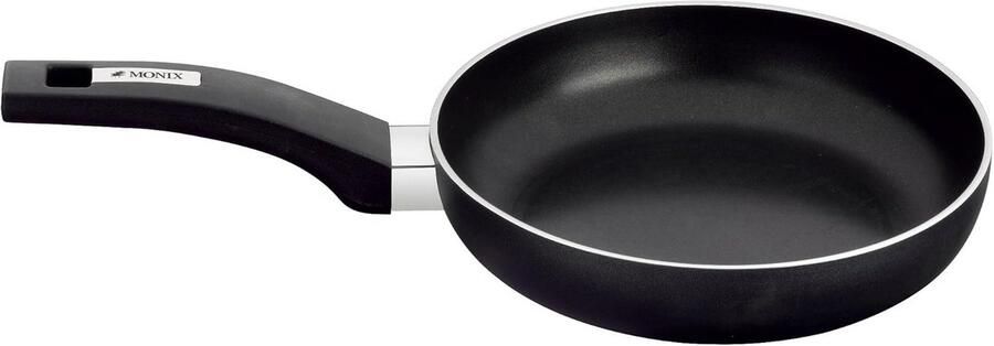 Aluminium braadpan Koekenpan met steel Dagelijks koken Antiaanbaklaag 22 cm Zwart