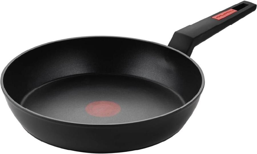 Aluminium Braadpan Koekenpan Sensor Gezond Koken Thermo Control Indicator 28 cm Zwart