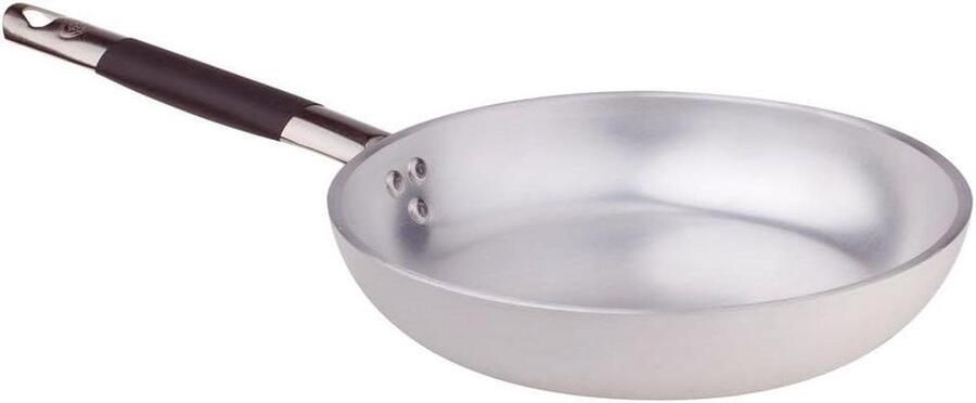 Aluminium Braadpan Kookpan Inductie Koken en Braden Dik 5mm Materiaal 28 cm Diameter Zilver
