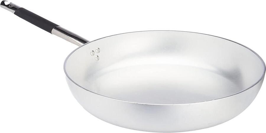 Aluminium Braadpan Kookpan Inductie Koken op Inductie Dikke Bodem 5mm 36 cm Diameter Zilverkleurig