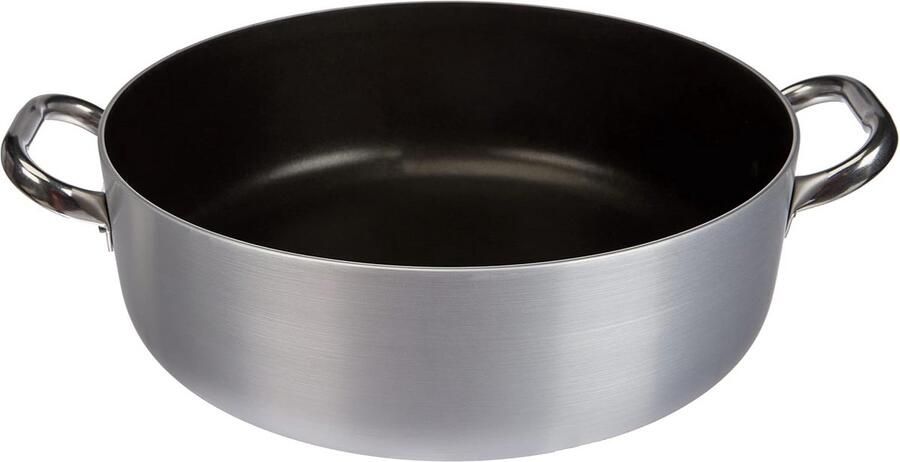 Aluminium Braadpan Kookpan met deksel Gezellig koken Antiaanbaklaag 32 cm Zilver
