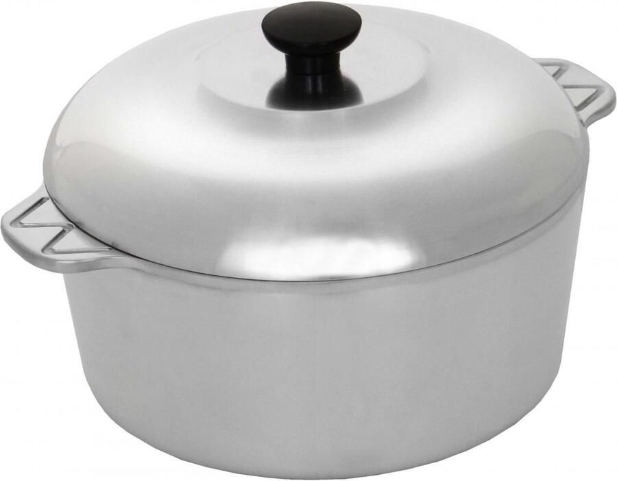 Aluminium Braadpan Stoofpan Deksel Koken en Stoven Snelle Warmtegeleiding 5 Quarts Zilver
