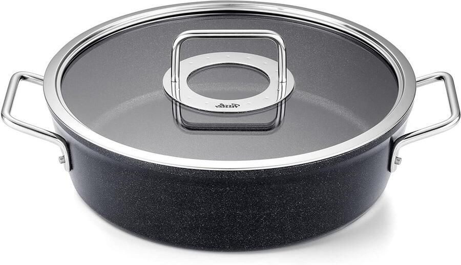 Aluminium Casserole Kookpan met Deksel Stoofschotels Maken Krasbestendige Coating 28 cm Antraciet