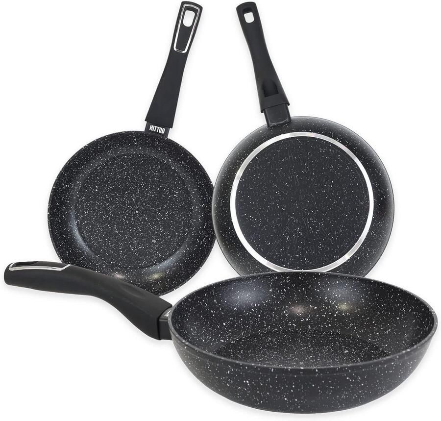 Aluminium Casserole Pan met Deksel Koken en Bakken Dubbele Keramische Coating 30 cm Zwart