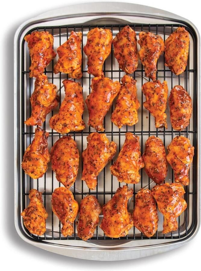Aluminium Crispy Bakplaat met Koolstofstalen Rooster voor Oven