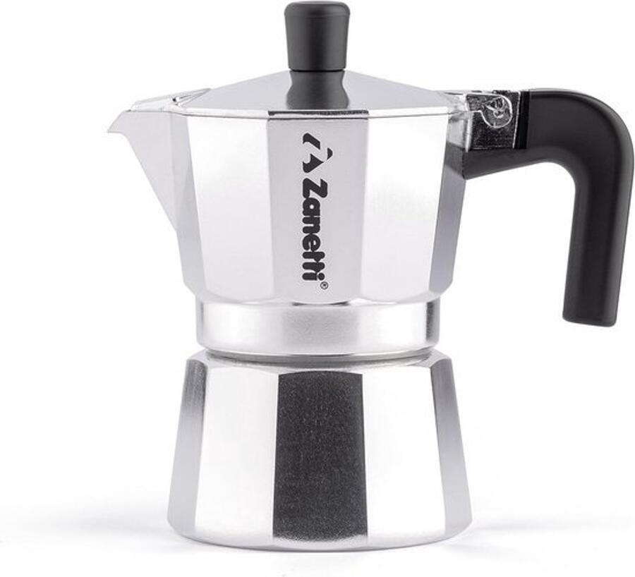 Aluminium espressoapparaat voor 3 kopjes met anti-druppelsysteem en siliconen afdichting