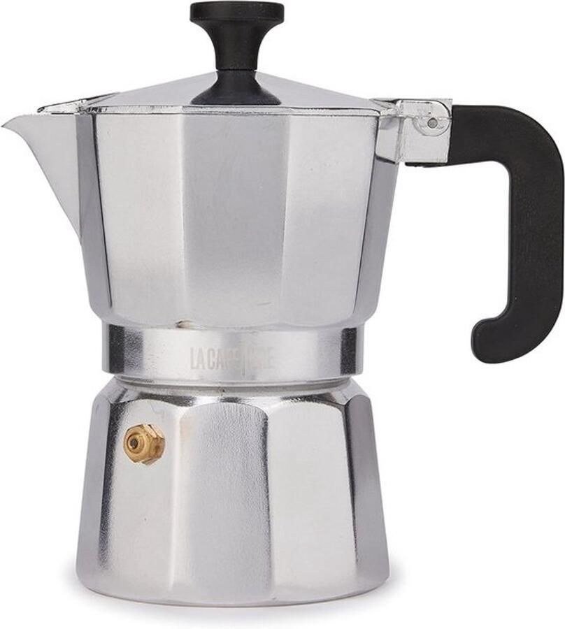 Aluminium espressomaker voor drie kopjes Traditionele koffiezetter