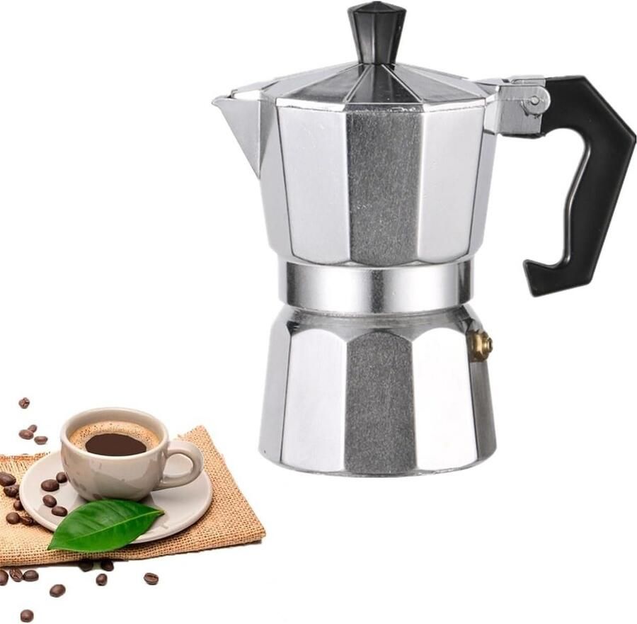 Aluminium Espressopot voor Gas en Keramische Kookplaten Italiaanse Moka Koffiezetapparaat