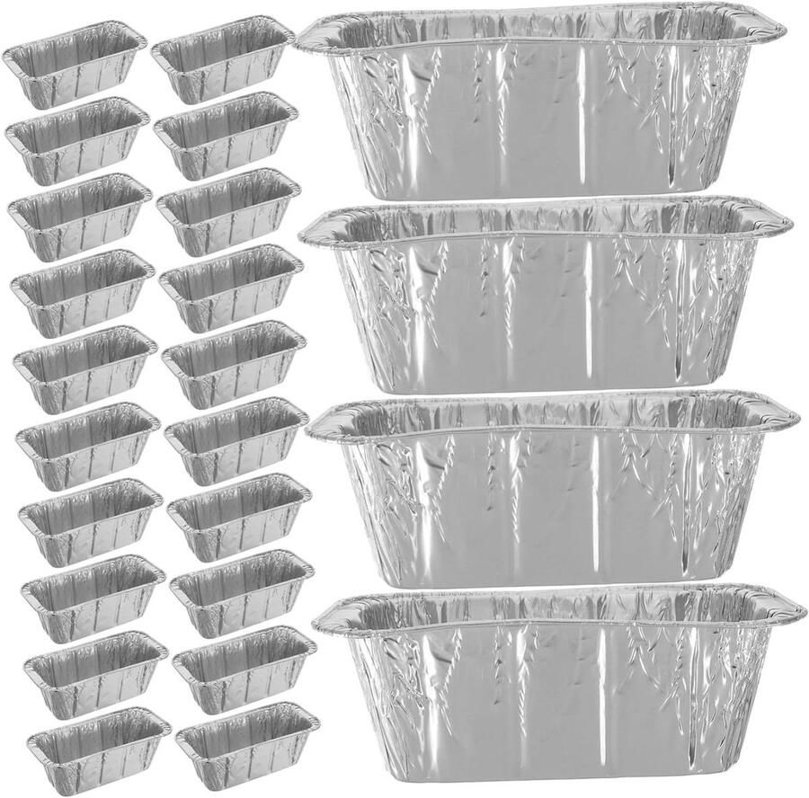 Aluminium Folie Bakjes Vet Vangers Grill Schoonhouden Warmtebestendig Ontwerp 30 Stuks Zilver
