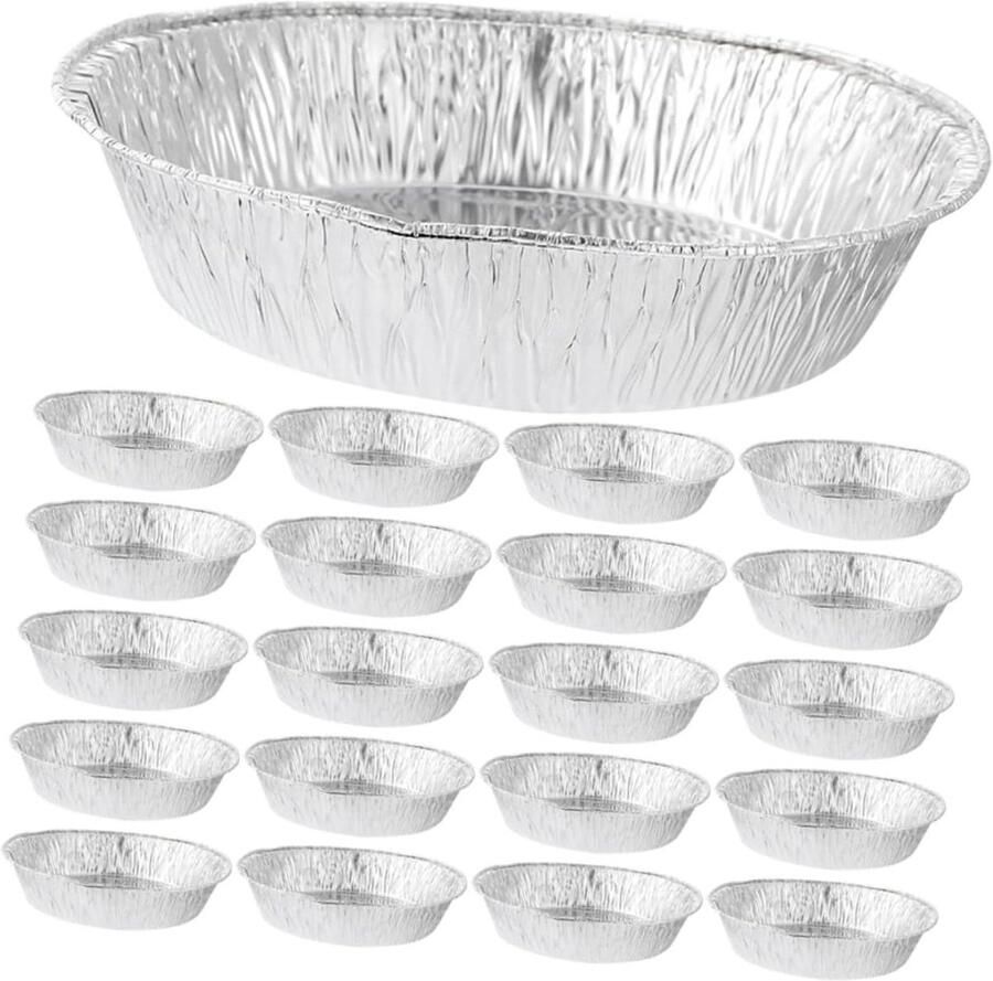 Aluminium Folie Schalen Wegwerp Bakplaten Ovens Airfryers Bbq Hoge Temperatuur Bestendig 23x23x4CM 50 Stuks Zilver