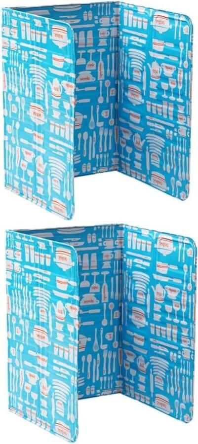 Aluminium Folie Spatscherm Oliebeschermer Keuken Koken Beschermen Hittebestendig 84x39cm Blauw