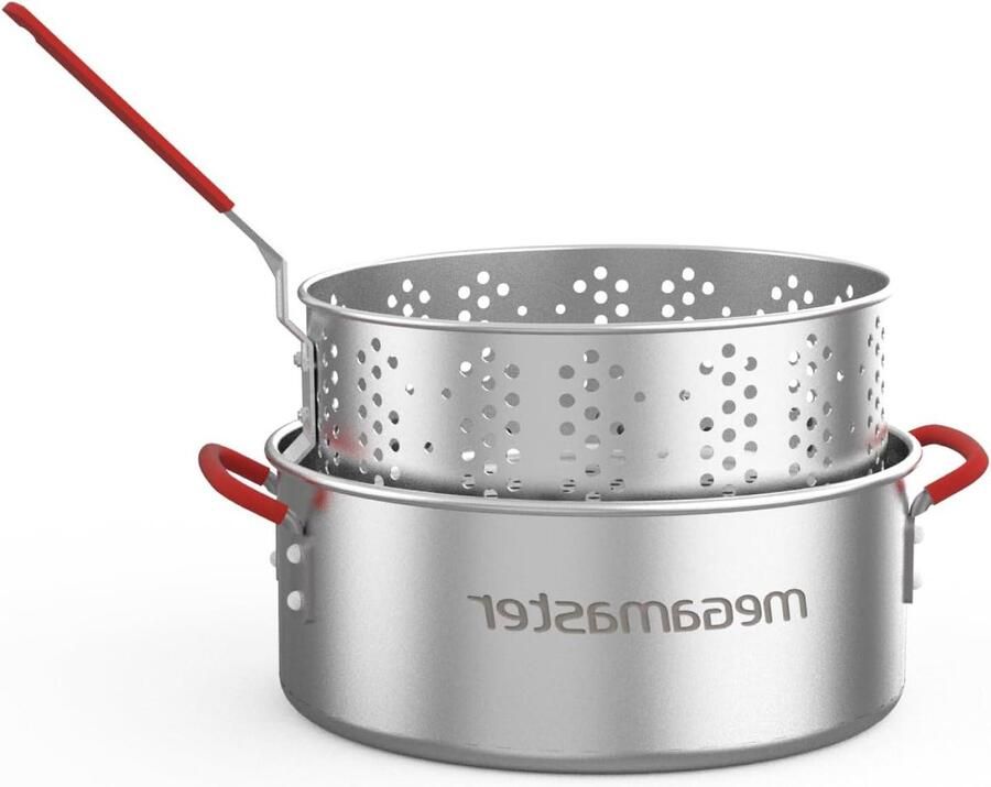 Aluminium Friteuse met mand Buiten koken Snelle opwarming 10.5 Kwart Zilver